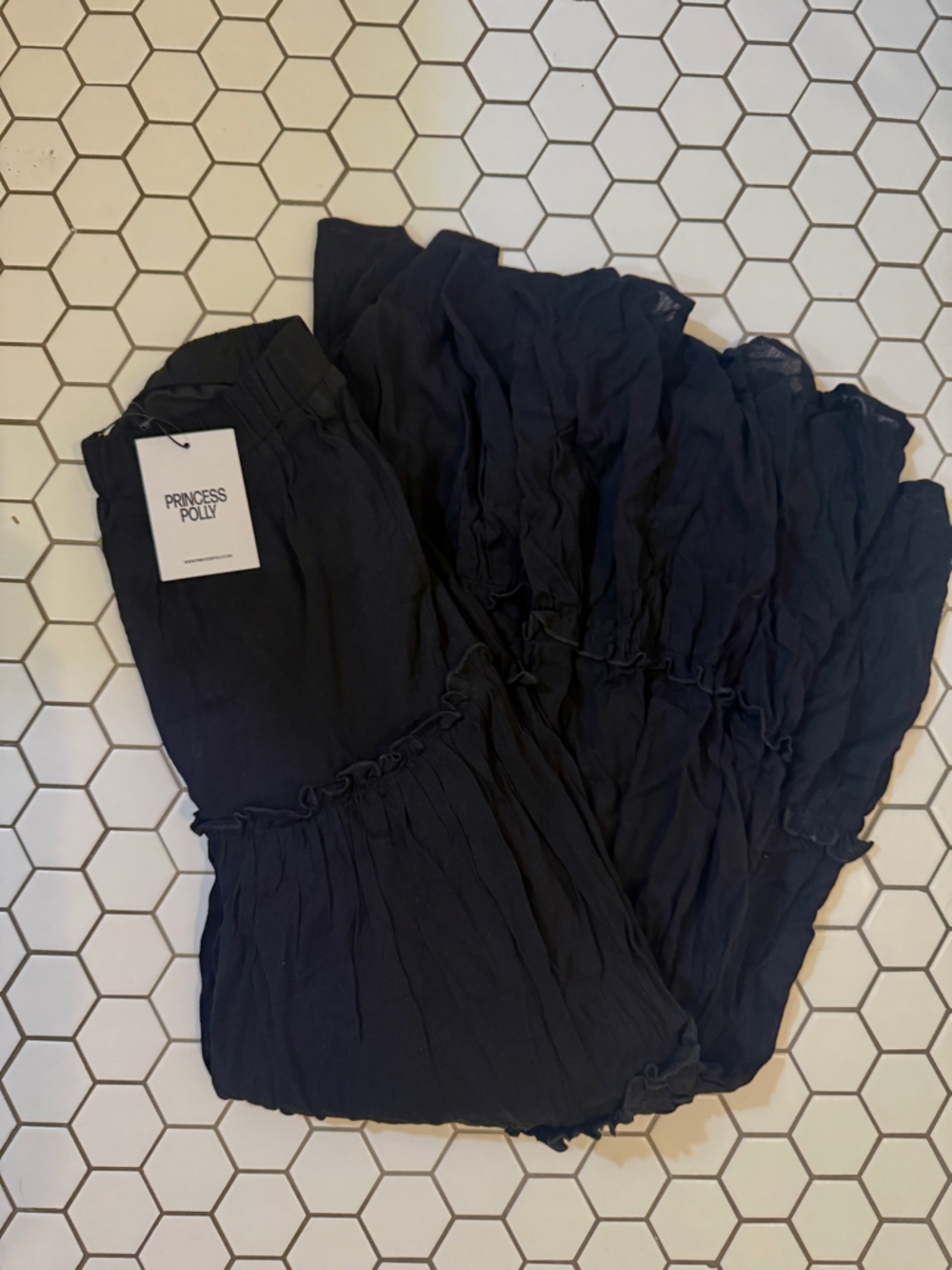 Princess Polly Black Tiered Maxi Skirt